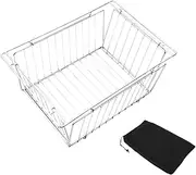 Mdlhcm Stainless Steel Camping Table Basket, Multifunctional, Decorative, Foldable, for Organizing Camping Tables for Outdoor Picnics, Barbecues, 304 silver, as described
