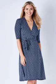 Jaye 3/4 Sleeve Wrap Dress--REB-JAHS16