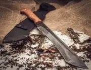 22 Inch Handmade Carbon Steel FULL TANG Hunting Machete Fixed Blade With Sheath