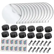12 Pieces Clear Acrylic Sheets and 12 Pieces 3D Night LED Light Lamp Base Round