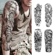 Temporary Tattoo Sleeve Large Full Arm Fake Tatoo Anubis Woman Eagle Rose Flower