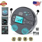2000mAh Anti-Skip Portable CD Player: Bluetooth & Stereo Sound | Ideal for Cars