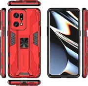 Compatible with Oppo Find X5 Pro 5G Case,Built-in Magnetic Car Kickstand Shockproof Case Compatible with Oppo Find X5 Pro 5G Case 2 in 1 Protective Cover Red