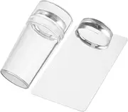 Mikinona 1Set Nail Stamper with Scraper Professional Nail Art Tool for Easy French Tip Designs Portable Manicure Supplies for Home Salon Use Multi Functional for Nail