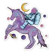 Astronaut Unicorn Space, Vinyl Decal Sticker, Indoor Outdoor, 3 Sizes, #7978