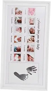 Photo Frame Handprint and Footprint Keepsake Kit for Newborns Month Growth Record Durable Design Present for Parents and Nursery