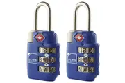 2x Lewis N Clark TSA Approved Combination Lock Travel Luggage Padlock - Blue