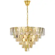 Valerie Contemporary Pendant Hanging Lamp Light Stainless Steel Crystal Gold Clear