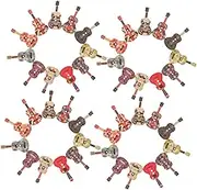 GRADENEVE 50pcs Guitar Shape Wood Buttons Decorative Clothing Sewing Buttons DIY Craft Buttons
