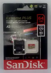 SanDisk Extreme PLUS 64GB Class 10 microSDXC Memory Card - SDSQXBZ-064G-AP6MA