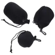 3pcs Protective Lens Storage Bags Outdoor Camera Lens Bags Drawstring Lens Case