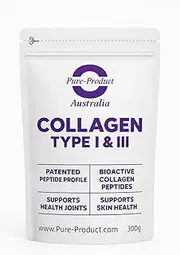 Pure Product Australia - Collagen Peptides Type I & III (Germany) - Supports Skin, Hair, Nails & Joints - 600g Unflavour