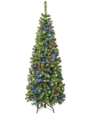 First Traditions 6ft Sagamore Slim Tree With 400 Multi LED Lights