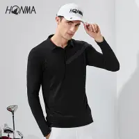 在飛比找Yahoo!奇摩拍賣優惠-熱銷 HONMA新款高爾夫男子長袖POLO衫T恤意大利進口面
