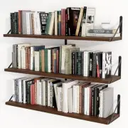 36 Inch Floating Bookshelves for Wall Set of 3,8 inch 35.4″W x 7.87″D Walnut