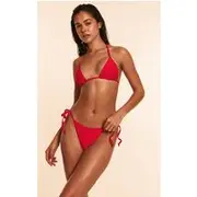 Red Mix & Match Tie Side Bikini Bottoms, Red