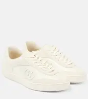 [Gucci] Gucci G74 suede-trimmed sneakers AU 5.5 white