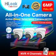6MP Hilook By Hikvision : 4K NVR 4 Channels+2TB HDD+3 pcs. IP Camera Color