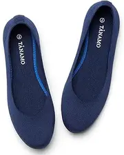 Tanamo Women's Flat Ballet Shoes Knit Flat Shoes for Women Round Toe Slip on Women Flats for Dressy Casual Office Work Wedding Comfort Soft