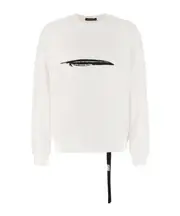 Ann Demeulemeester Motif Printed Crewneck Sweatshirt S,XL,L,M White