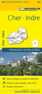 Cher Indre - Michelin Local Map 323 by Michelin NEW Sheet map folded