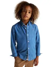 [Tommy Hilfiger] Chambray Shirt (8-16 Years) in Blue