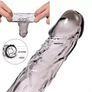 Crystal-Penis-Extender-Enlarger-Sleeve-Reusable-Condom-Delay-Ejaculation-for-Men
