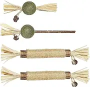 SCHITEC Catnip Toys 4 Pack Silvervine Chew Stick for Indoor Cats, Natural Cat nips Interactive Kitten Teething Dental Toy