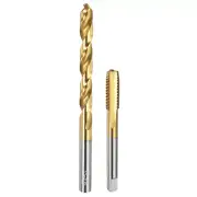 1pcs M8 x 1 Straight Flute Thread Tap 1pcs 7mm Drill Bit Titanium Coated Set