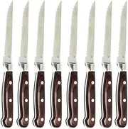 Tablekraft Pakka Handle Full Tang Steak Knife 8-Pieces Set, 120 mm Size