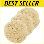 3-Pack 8-Inch Wool Buffing Pads with Hook & Loop for Professional Polishing