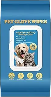 Cat Cleaning Gloves - 20X Pet Bathing Wipes | Cleaning Wipess Gloves For Dog And Cat, Brush Scrubber Washer Bathing Grooming Paw Washing For Hands Cleaner Easy Grip Massaging Skin Care