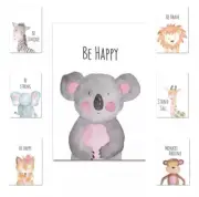 Watercolor Animals Nursery Prints, Nordic Prints, Nursery Wall Art,Nursery Decor