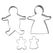 Avanti 4pc Stainless Steel Ginger Bread Family Cookies Cutter Baking Tool Mold