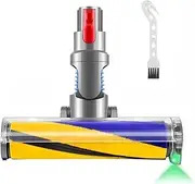 Dust Detect Vacuum Attachment ，Compatible for Dyson， V15 V11 V10 V8 V7 Hardwood Floor Head Soft Roller Brush with Optical Green Light