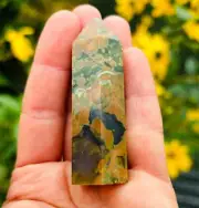 RHYOLITE Mini Tower Point Natural Crystal Decoration Carving 65mm