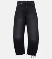 [Frame] Frame Bubble high-rise cropped barrel-leg jeans 30 black