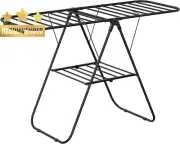 Foldable Clothes Drying Rack, Sock Clips, Adjustable Gullwings, Indoor/Outdoor,