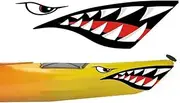 [MOOCY] 2Pcs Shark Teeth Mouth Kayak Stickers，Kayak Decals Waterproof DIY Funny Graphics Accessories for Kayak Canoe Fishing Boat Car Truck Jet Ski Hobie Dagger Ocean Boat Decoration(Shark-nb)