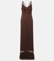 [Jacques Wei] Jacques Wei Layered slip dress AU 14 brown