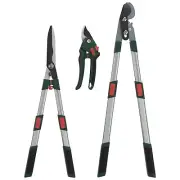 3-Piece Garden Tool Set - Bypass Lopper, Hedge Shears, Pruning Shears with Te...