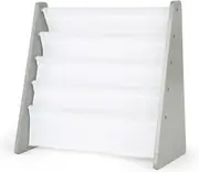4 Tier Book Storage Bookshelf for Kids in Grey/White