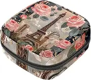 Period Bag,Sanitary Napkin Storage Bag,Eiffel Towerparis Postcard,Tampon Holder for Purse