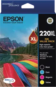 Epson 220 High Capacity DURABrite Ultra 4 ink Value Pack