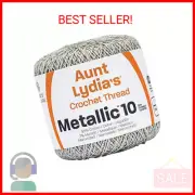 Coats Crochet Metallic Crochet Thread, 10, Silver/Silver