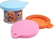 Food Grade Silicone Pet Food Can Cover Pink Leakproof Lid for Pet Food Storage Fits Multiple Reusable Dishwasher Safe Seals Freshness