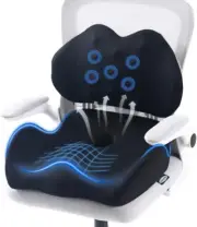 X Large Memory Foam Seat Cushion Lumbar Support Pillow for Sciatica & Tailbone P