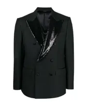 Dolce Gabbana Sequin Detailed Double-Breasted Blazer IT52,IT50 Black
