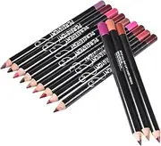 12 Lip Liner - Natural Nourishment Lips Pencil, Lipstick Spread Preventing Liners, Polished Finish Makeup Lining | Daily Makeup Shades Kit, Nutritious Matte Lip Lininig Set for Travel,