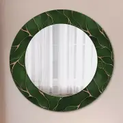Wall Mounted Hanging Mirror Glass Frame with Print Art Home Decor abstract leaf